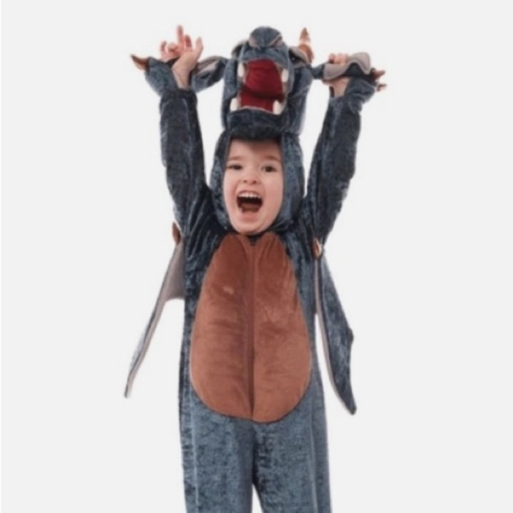 FAO Schwarz Blue and Bronze Dragon Costume for Kids